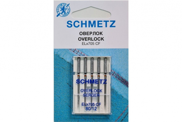 Иглы Schmetz для оверлока ELx705 CF №80, 5 шт в Нелидово